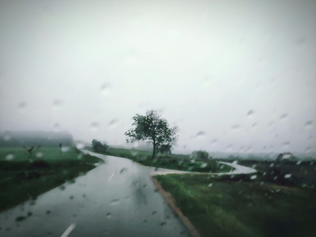 water dew on windshield